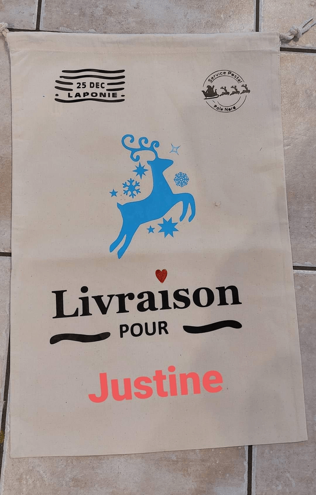 Hotte de Noël personnalisée 