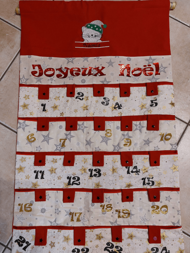 Calendrier  de l'avent tissu