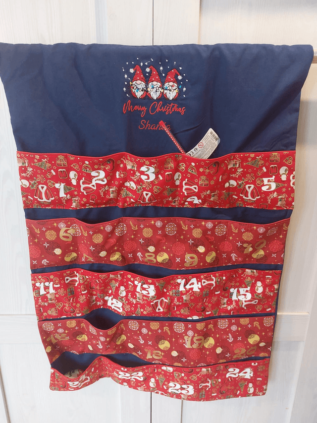 Calendrier  de l'avent tissu